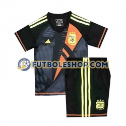 Primera Equipación del Argentina Portero Euro 2024 Negro Manga Corta para Niño (Camiseta y pantalón)