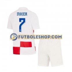 Primera Equipación del Croacia Lovro Majer 7 Euro 2024 Manga Corta para Niño (Camiseta y pantalón)