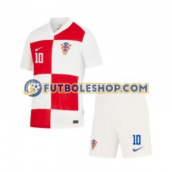 Primera Equipación del Croacia Luca Modric 10 Euro 2024 Manga Corta para Niño (Camiseta y pantalón)