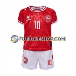 Primera Equipación del Dinamarca Eriksen 10 Euro 2024 Manga Corta para Niño (Camiseta y pantalón)