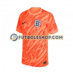 Primera Equipación del Inglaterra Portero Euro 2024 Naranja Manga Corta para Hombre