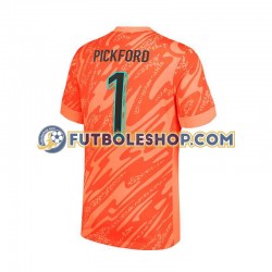 Primera Equipación del Inglaterra Portero Pickford 1 Euro 2024 Naranja Manga Corta para Hombre