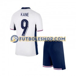 Primera Equipación del Inglaterra Harry Kane 9 Euro 2024 Manga Corta para Niño (Camiseta y pantalón)