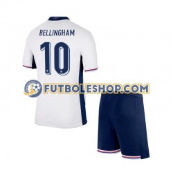 Primera Equipación del Inglaterra Jude Bellingham 10 Euro 2024 Manga Corta para Niño (Camiseta y pantalón)