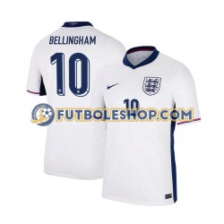 Primera Equipación del Inglaterra Jude Bellingham 10 Euro 2024 Blanco Manga Corta para Hombre