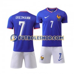 Primera Equipación del Francia Antoine Griezmann 7 Euro 2024 Azul Manga Corta para Niño (Camiseta y pantalón) Primera Equipación del Francia Antoine Griezmann 7 Euro 2024 Azul Manga Corta para Niño (Camiseta y pantalón)