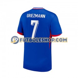 Primera Equipación del Francia Antoine Griezmann 7 Euro 2024 Azul Manga Corta para Hombre