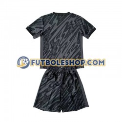 Segunda Equipación del Francia Portero Euro 2024 Negro Manga Corta para Niño (Camiseta y pantalón)