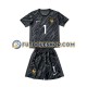 Segunda Equipación del Francia Portero Hugo Lloris 1 Euro 2024 Negro Manga Corta para Niño (Camiseta y pantalón)