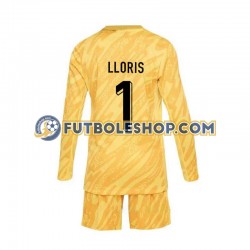 Primera Equipación del Francia Portero Hugo Lloris 1 Euro 2024 Amarillo ML para Niño (Camiseta y pantalón)