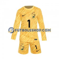 Primera Equipación del Francia Portero Hugo Lloris 1 Euro 2024 Amarillo ML para Niño (Camiseta y pantalón)