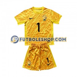 Primera Equipación del Francia Portero Hugo Lloris 1 Euro 2024 Amarillo Manga Corta para Niño (Camiseta y pantalón)
