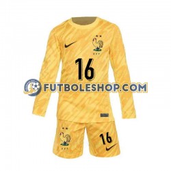 Primera Equipación del Francia Portero Mike Maignan 16 Euro 2024 Amarillo ML para Niño (Camiseta y pantalón)