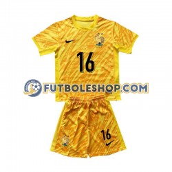 Primera Equipación del Francia Portero Mike Maignan 16 Euro 2024 Amarillo Manga Corta para Niño (Camiseta y pantalón)