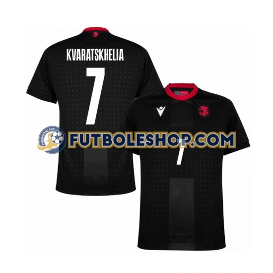 Segunda Equipación del Georgia Kvaratskhelia 7 Euro 2024 Negro Manga Corta para Hombre Segunda Equipación del Georgia Kvaratskhelia 7 Euro 2024 Negro Manga Corta para Hombre