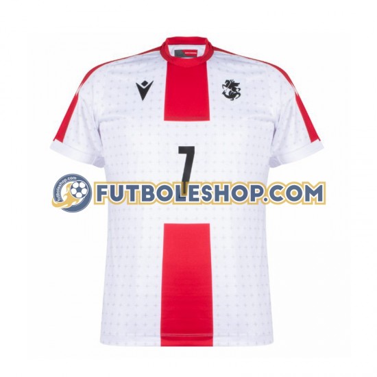 Primera Equipación del Georgia Kvaratskhelia 7 Euro 2024 Manga Corta para Hombre