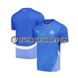 Primera Equipación del Islandia 2024 Azul Manga Corta para Hombre