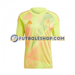 Segunda Equipación del México Portero Euro 2024 Amarillo Manga Corta para Hombre