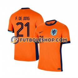 Primera Equipación del Países Bajos Frenkie de Jong 21 Euro 2024 Manga Corta para Hombre