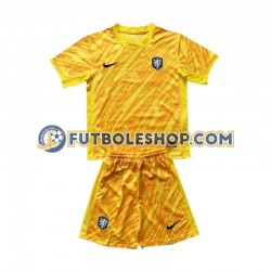 Segunda Equipación del Países Bajos Portero Euro 2024 Manga Corta para Niño (Camiseta y pantalón)