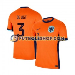 Primera Equipación del Países Bajos Matthijs de Ligt 3 Euro 2024 Manga Corta para Hombre