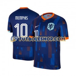 Segunda Equipación del Países Bajos Memphis Depay 10 Euro 2024 Manga Corta para Hombre