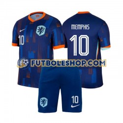 Segunda Equipación del Países Bajos Memphis Depay 10 Euro 2024 Manga Corta para Niño (Camiseta y pantalón)