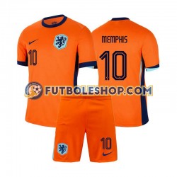 Primera Equipación del Países Bajos Memphis Depay 10 Euro 2024 Manga Corta para Niño (Camiseta y pantalón)