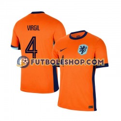Primera Equipación del Países Bajos Virgil van Dijk 4 Euro 2024 Manga Corta para Hombre