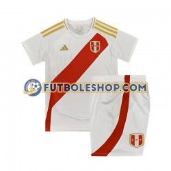Primera Equipación del Perú Copa America 2024 Blanco Manga Corta para Niño (Camiseta y pantalón)