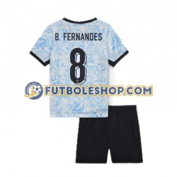 Segunda Equipación del Portugal Bruno Fernandes 8 Euro 2024 Manga Corta para Niño (Camiseta y pantalón)