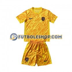 Primera Equipación del Portugal Portero Euro 2024 Amarillo Manga Corta para Niño (Camiseta y pantalón)