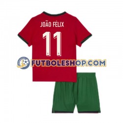 Primera Equipación del Portugal Joao Felix 11 Euro 2024 Manga Corta para Niño (Camiseta y pantalón)