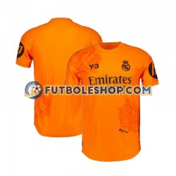 Tercera Equipación del Real Madrid Portero Y3 2023-2024 Naranja Manga Corta para Hombre para Niño (Camiseta y pantalón)