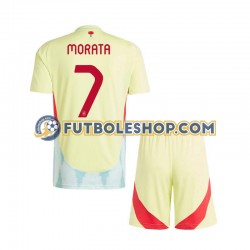 Segunda Equipación del España Alvaro Morata 7 Euro 2024 Manga Corta para Niño (Camiseta y pantalón)