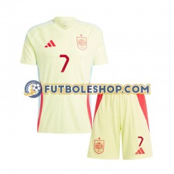 Segunda Equipación del España Alvaro Morata 7 Euro 2024 Manga Corta para Niño (Camiseta y pantalón)