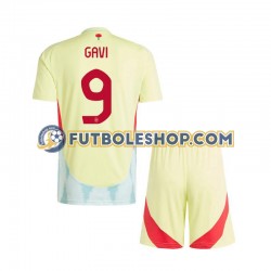 Segunda Equipación del España Gavi 9 Euro 2024 Manga Corta para Niño (Camiseta y pantalón)