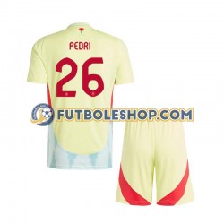 Segunda Equipación del España Pedri 26 Euro 2024 Manga Corta para Niño (Camiseta y pantalón)