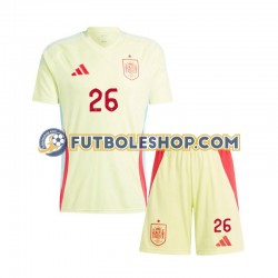 Segunda Equipación del España Pedri 26 Euro 2024 Manga Corta para Niño (Camiseta y pantalón)