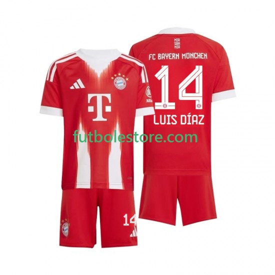Primera Equipación del Bayern de Múnich Luis Diaz 14 2025-2026 Manga Corta para Niño (Camiseta y pantalón)