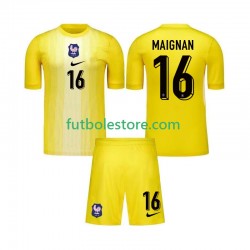 Primera Equipación del Francia Portero Mike Maignan 16 2025 Manga Corta para Niño (Camiseta y pantalón)
