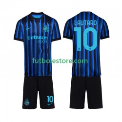 Primera Equipación del Inter Milan Lautaro Martinez 10 2025-2026 Manga Corta para Niño (Camiseta y pantalón)