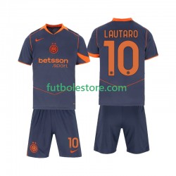 Tercera Equipación del Inter Milan Lautaro Martinez 10 2025-2026 Manga Corta para Niño (Camiseta y pantalón)