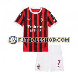 Primera Equipación del AC Milan Alvaro Morata 7 2024-2025 Manga Corta para Niño (Camiseta y pantalón)