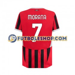 Primera Equipación del AC Milan Alvaro Morata 7 2024-2025 Manga Corta para Hombre