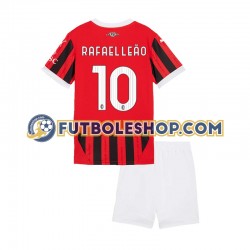 Primera Equipación del AC Milan Rafael Leao 10 2024-2025 Manga Corta para Niño (Camiseta y pantalón)