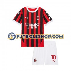 Primera Equipación del AC Milan Rafael Leao 10 2024-2025 Manga Corta para Niño (Camiseta y pantalón)