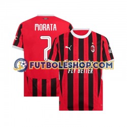 Primera Equipación del AC Milan UCL Font MORATA 7 2024-2025 Manga Corta para Hombre