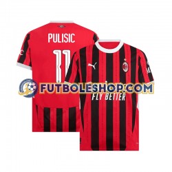 Primera Equipación del AC Milan UCL Font PULISIC 11 2024-2025 Manga Corta para Hombre