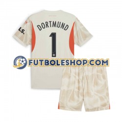 Primera Equipación del Borussia Dortmund Portero Gregor Kobel 1 2024-2025 Manga Corta para Niño (Camiseta y pantalón)